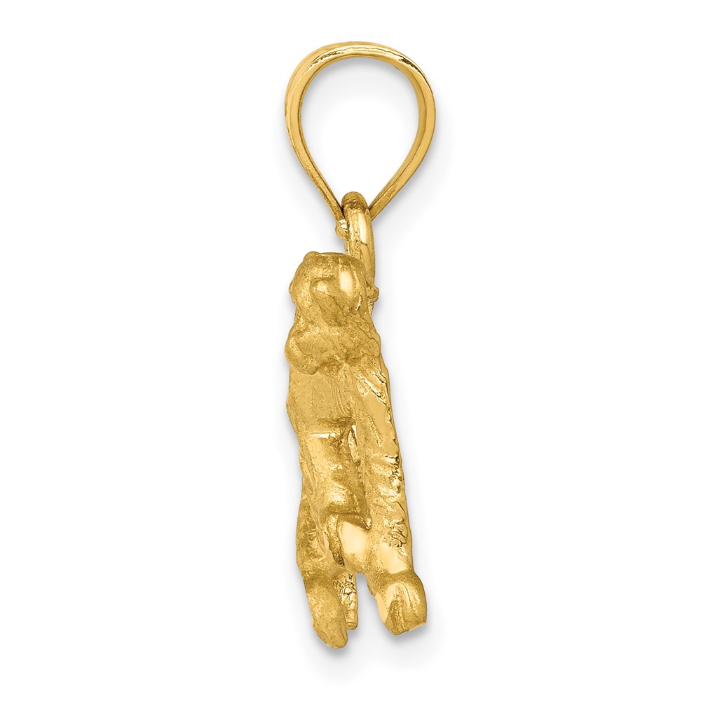 10K Diamond-cut Monkey Pendant (10K3346)
