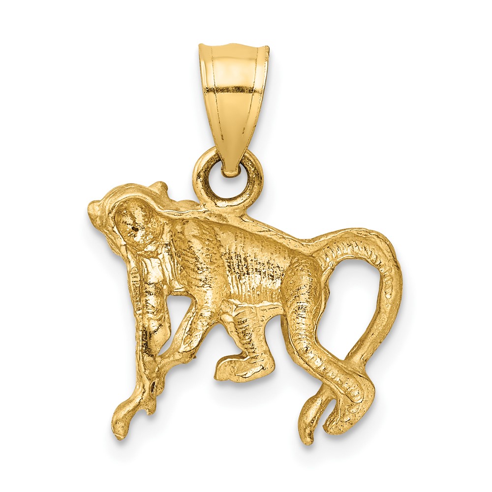 10K Diamond-cut Monkey Pendant (10K3346)