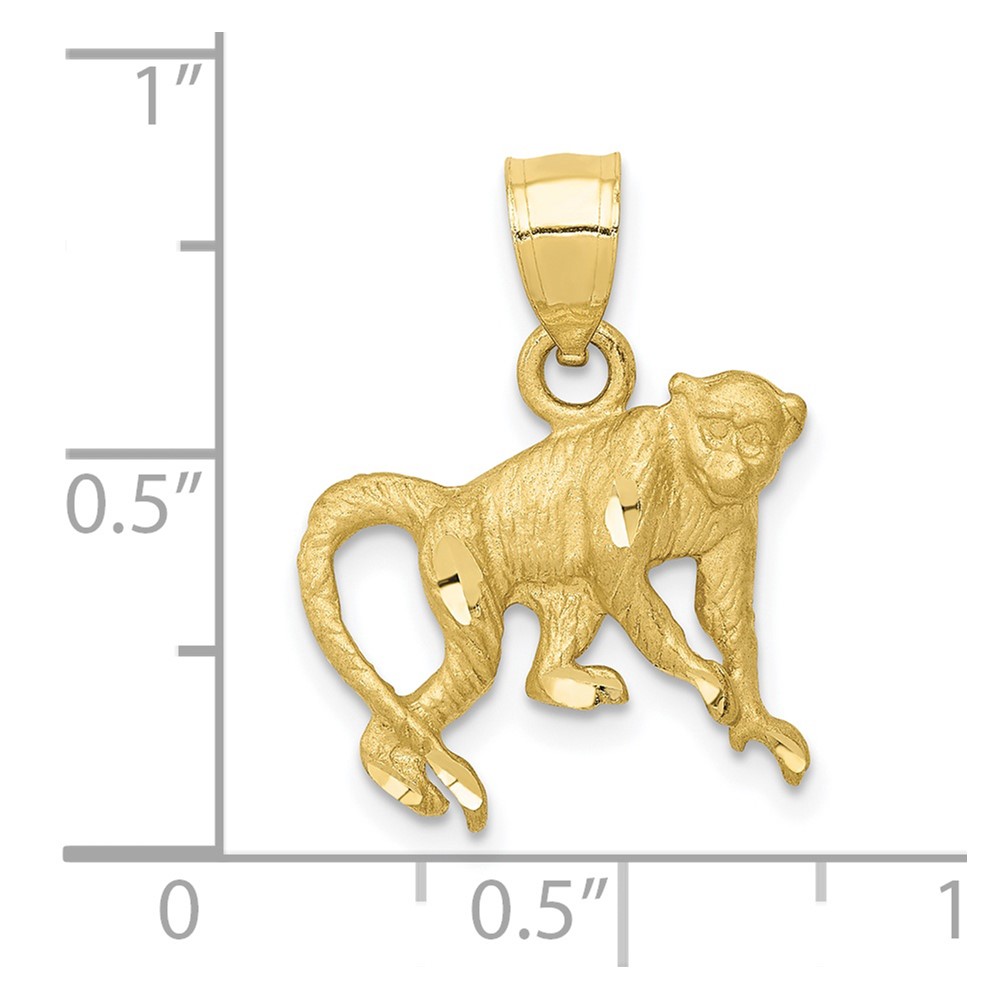 10K Diamond-cut Monkey Pendant (10K3346)