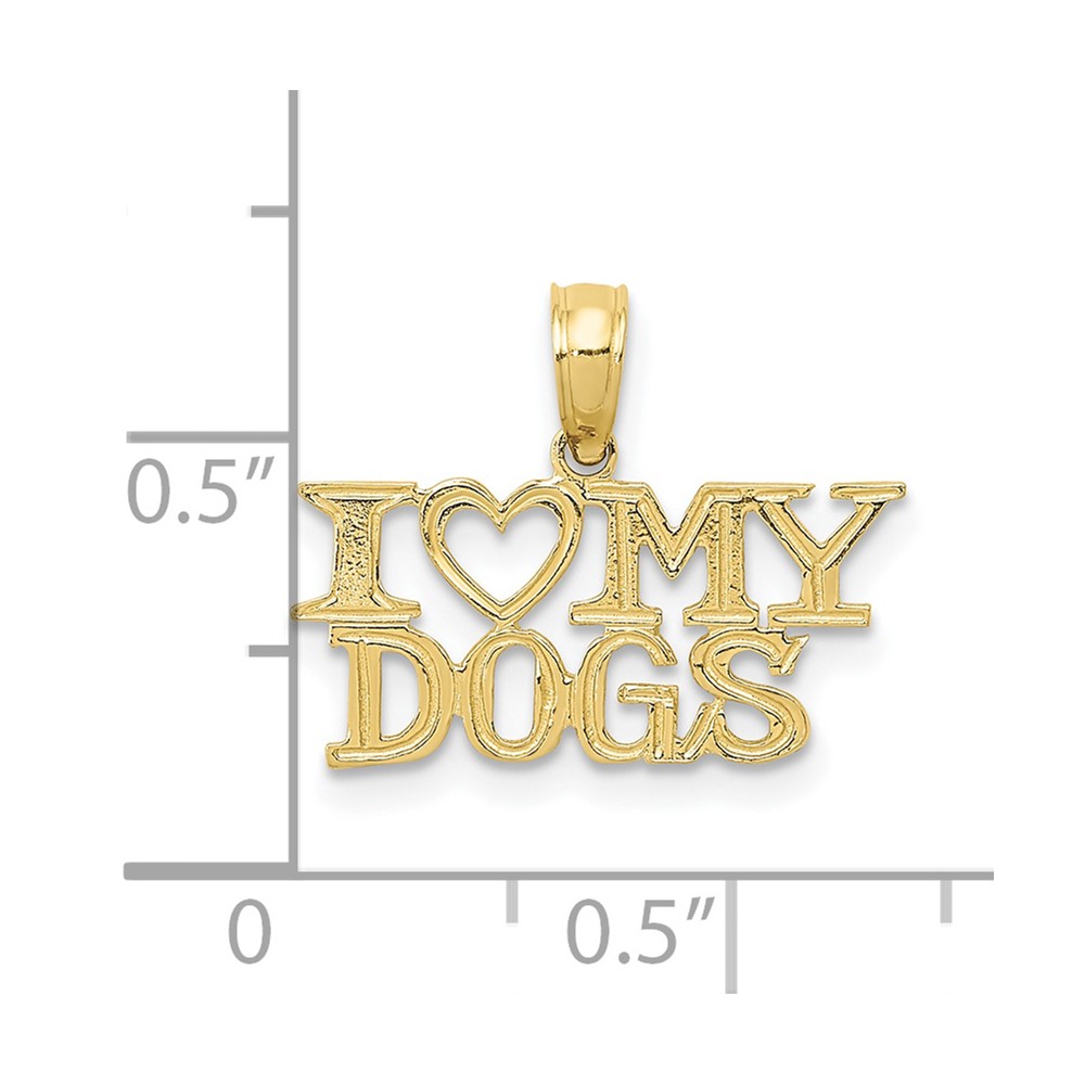 10K I HEART MY DOGS Pendant (10K3422)