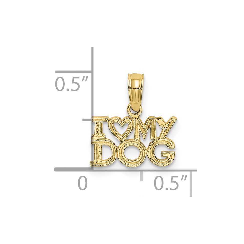 10k I HEART MY DOG Charm (10K3423)