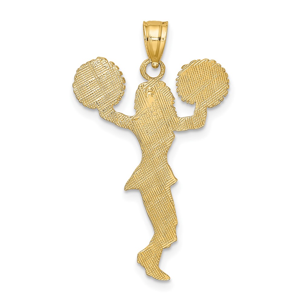 10k Cheerleader w/Pom-Poms Charm (10K3523)