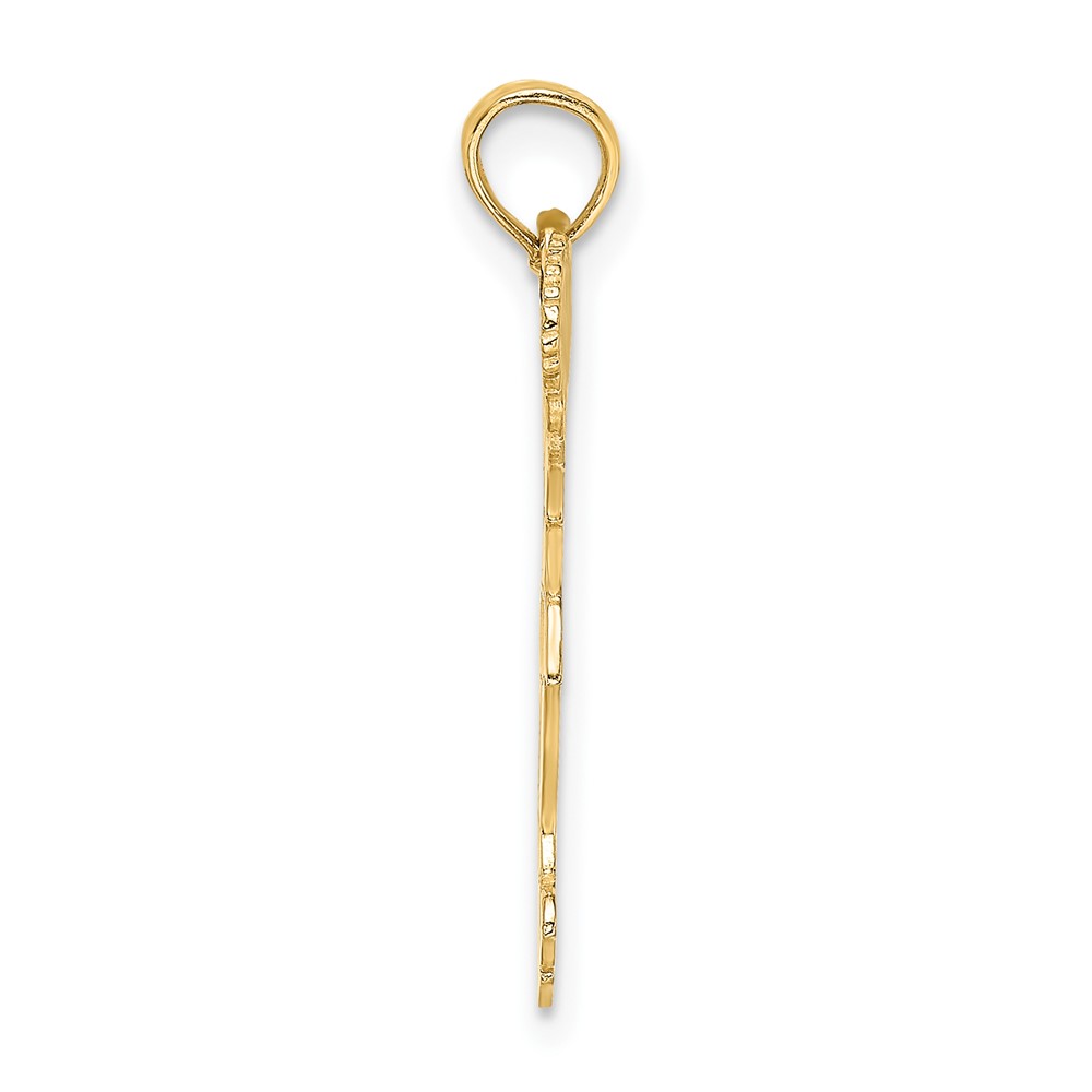 10K Cheerleader with Pom-Poms Pendant (10K3524)