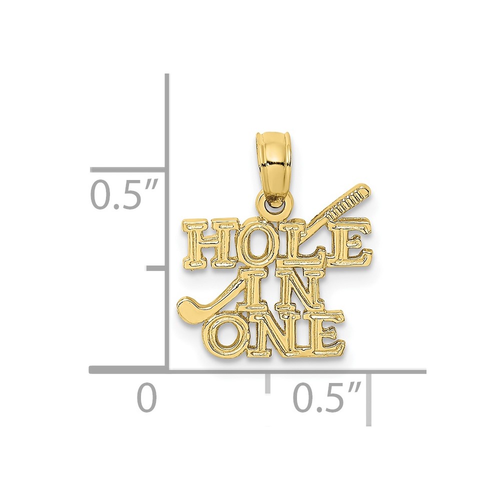 10K HOLE IN ONE with Golf Club Charm (10K3558)