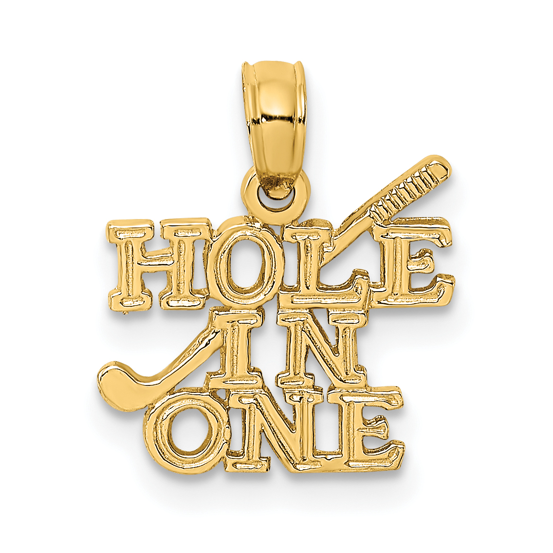 10K HOLE IN ONE with Golf Club Charm (10K3558)