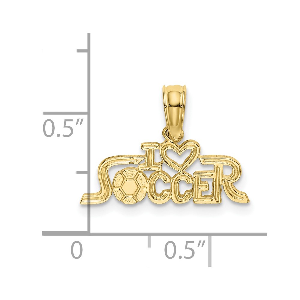 10K I HEART SOCCER Charm (10K3579)