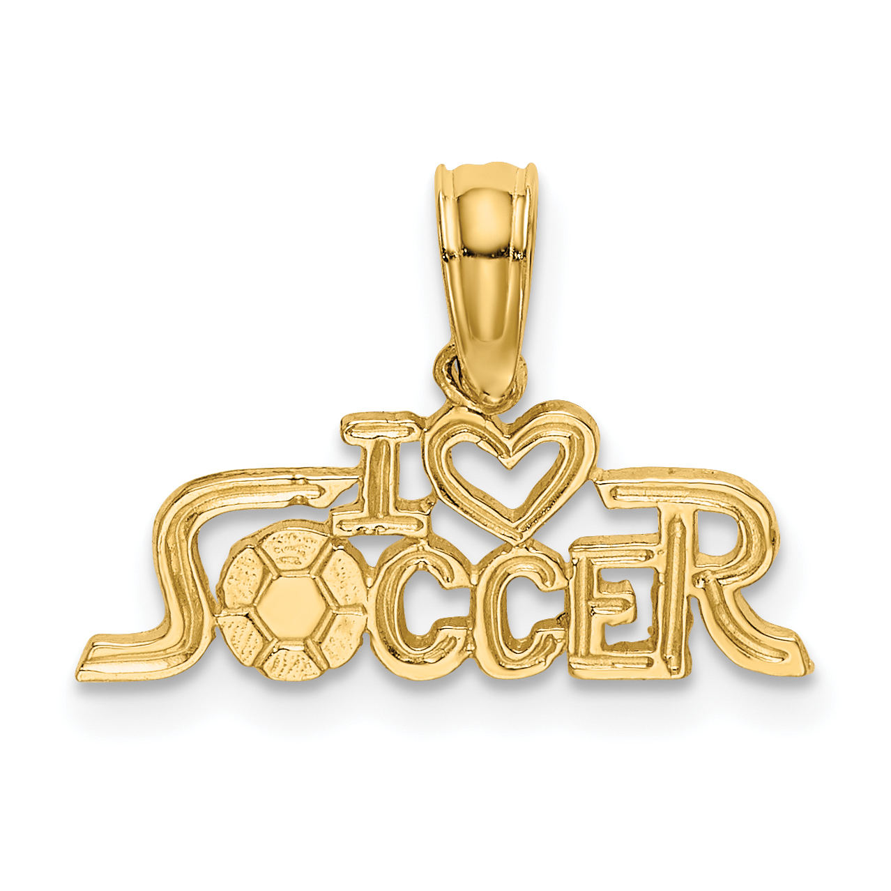 10K I HEART SOCCER Charm (10K3579)