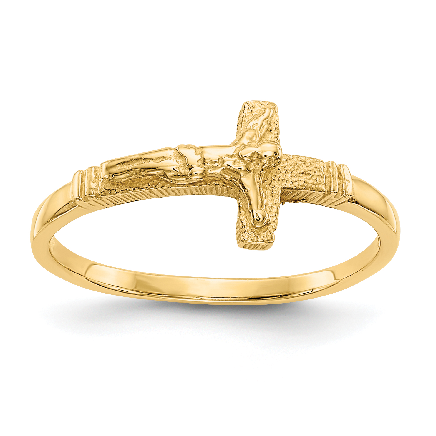 10K Satin Finish Childs Crucifix Ring (10K3847)