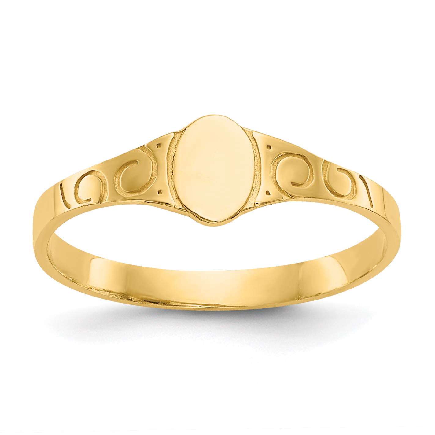 10k Polished Oval Child's Signet Ring (10K3849)
