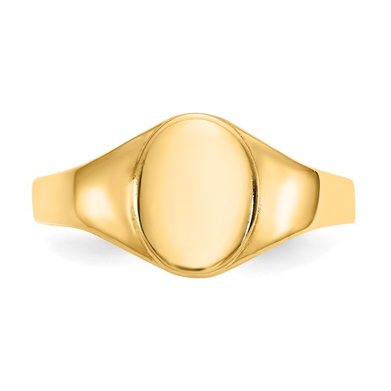 10k High Polished Oval Baby Signet Ring
