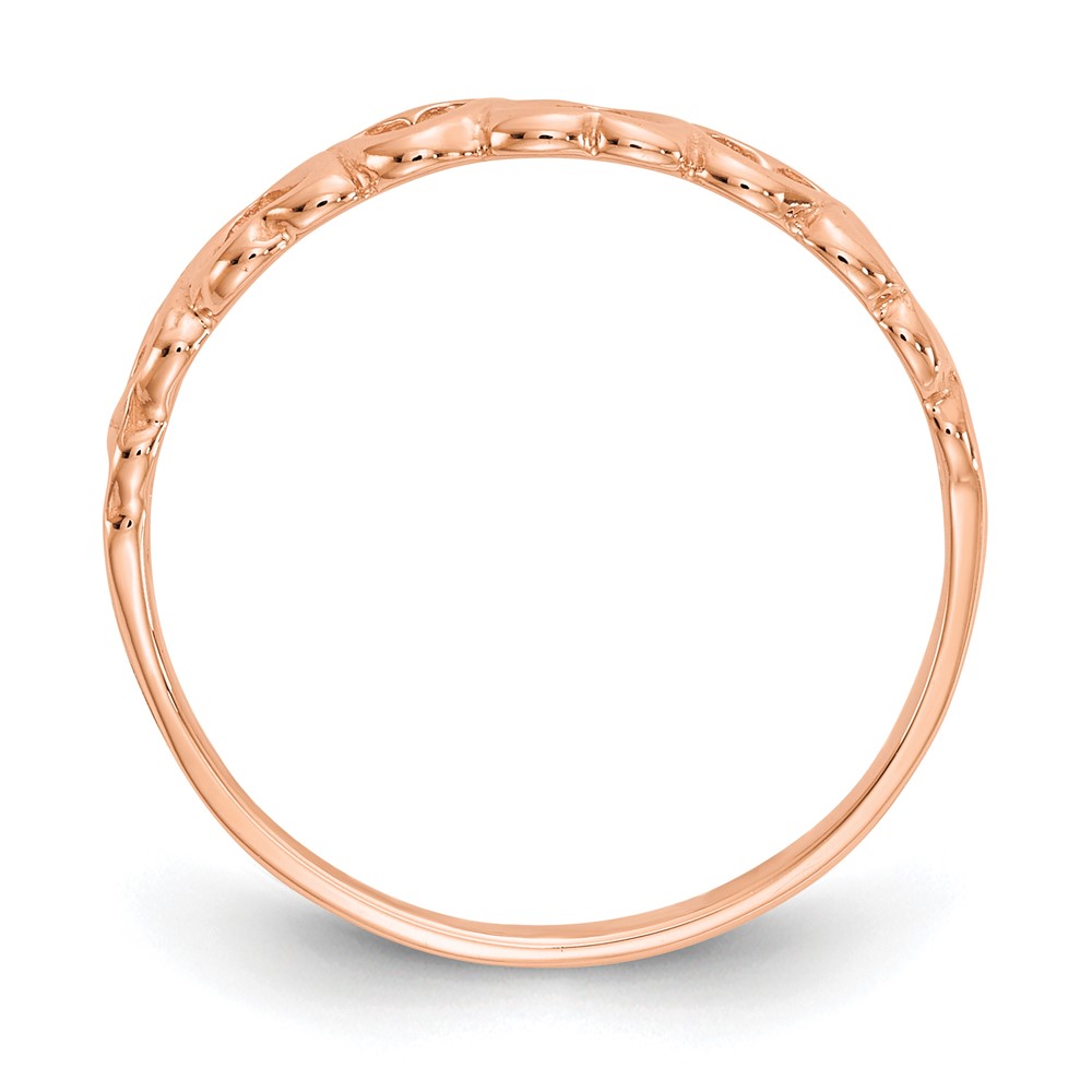 10K Rose Gold Polished Hearts Ring (10K3900R)