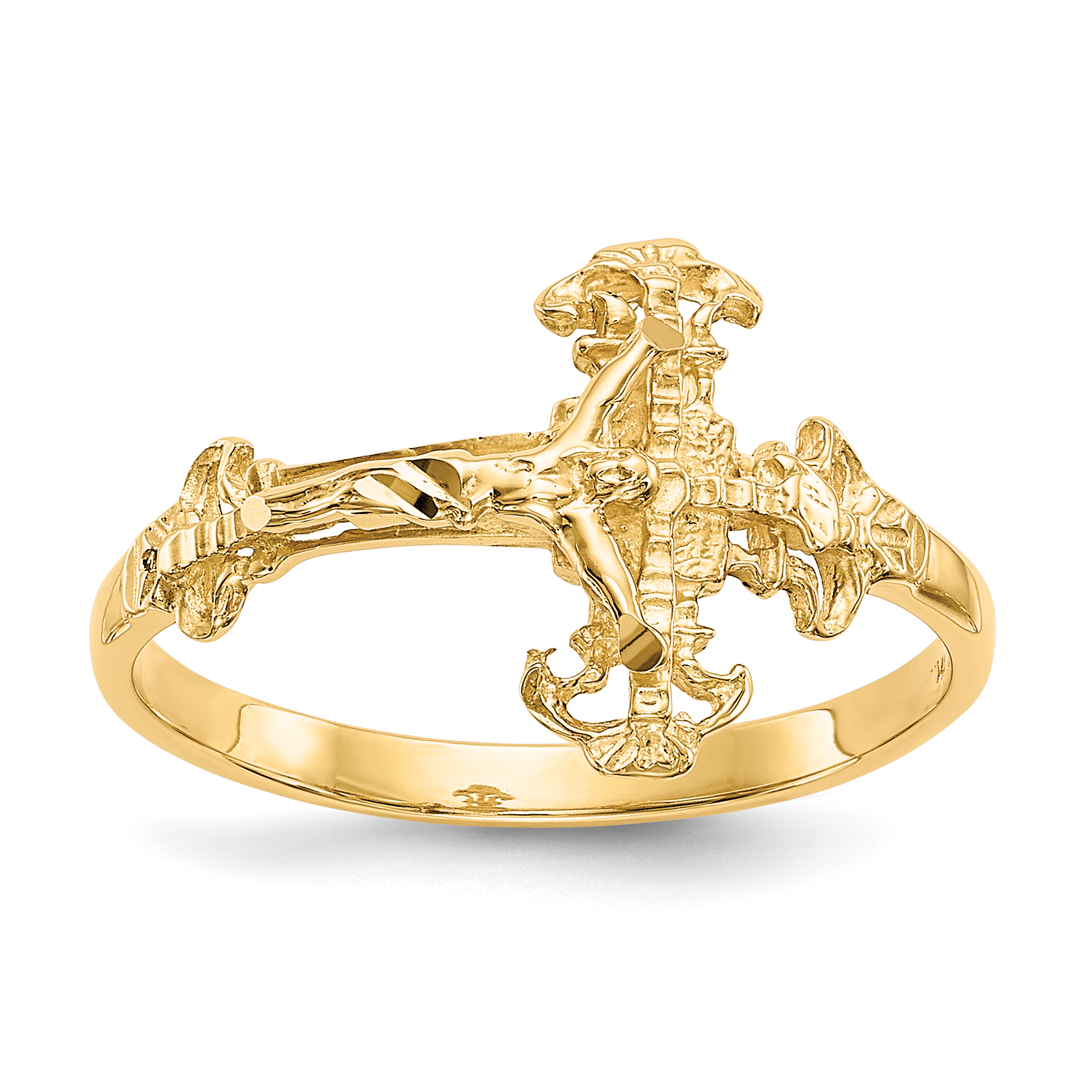 10K Diamond Cut Crucifix Ring (10K3969)
