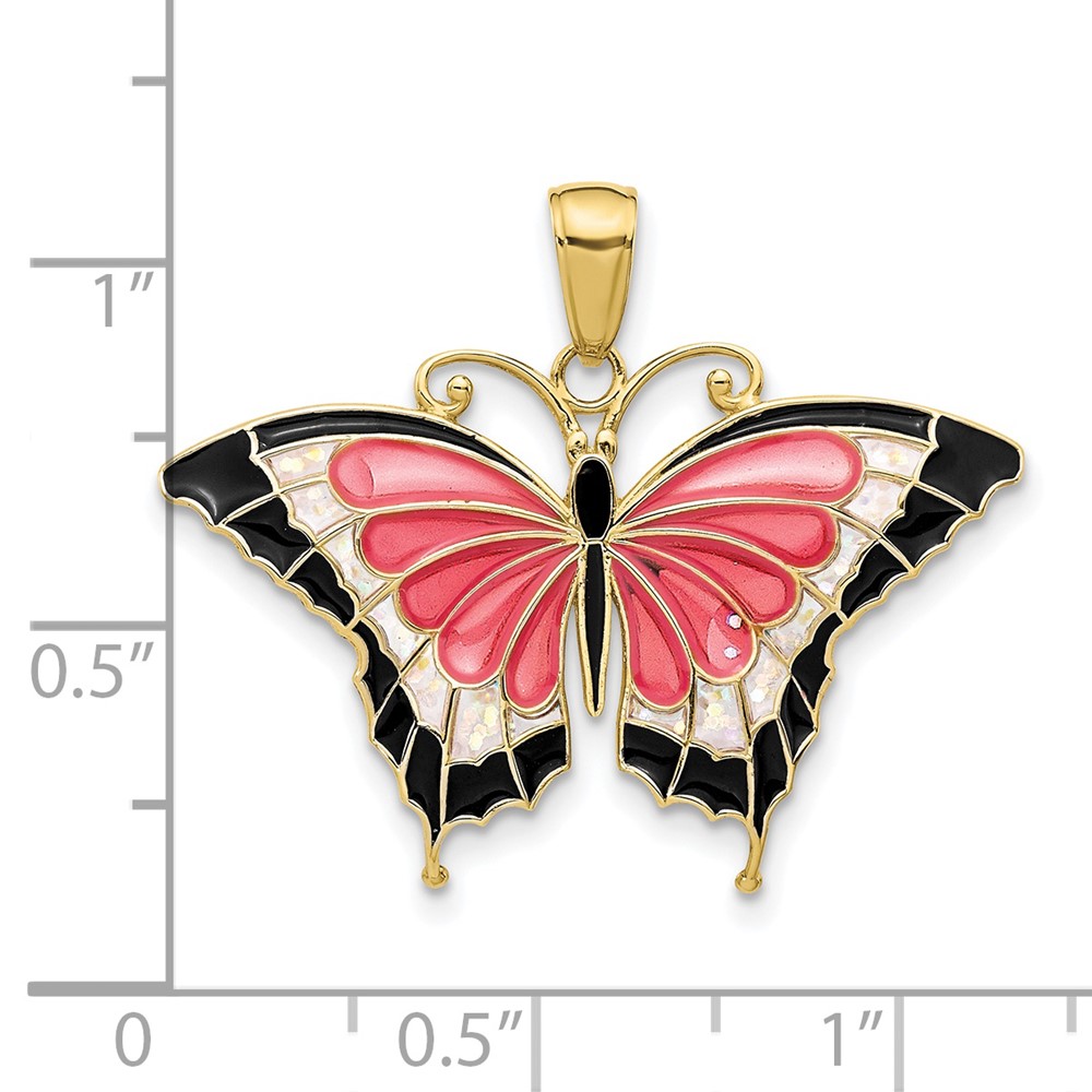 10K Enameled Butterfly Pendant (10K4232)