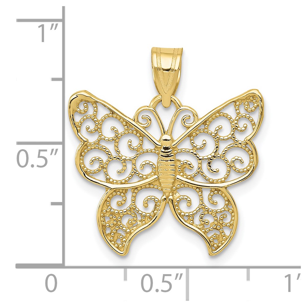 10k Filigree Butterfly Pendant (10K4240)