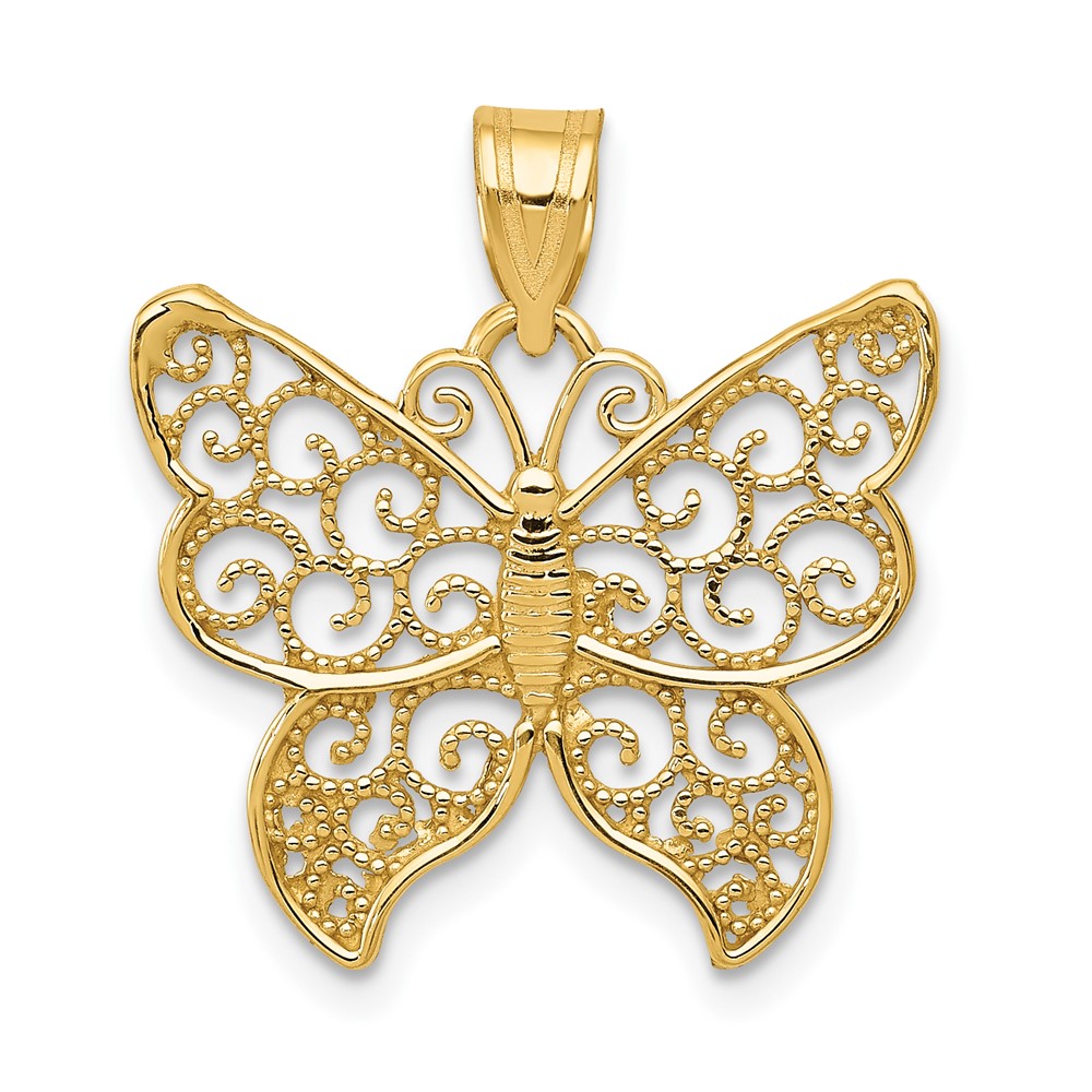 10k Filigree Butterfly Pendant (10K4240)