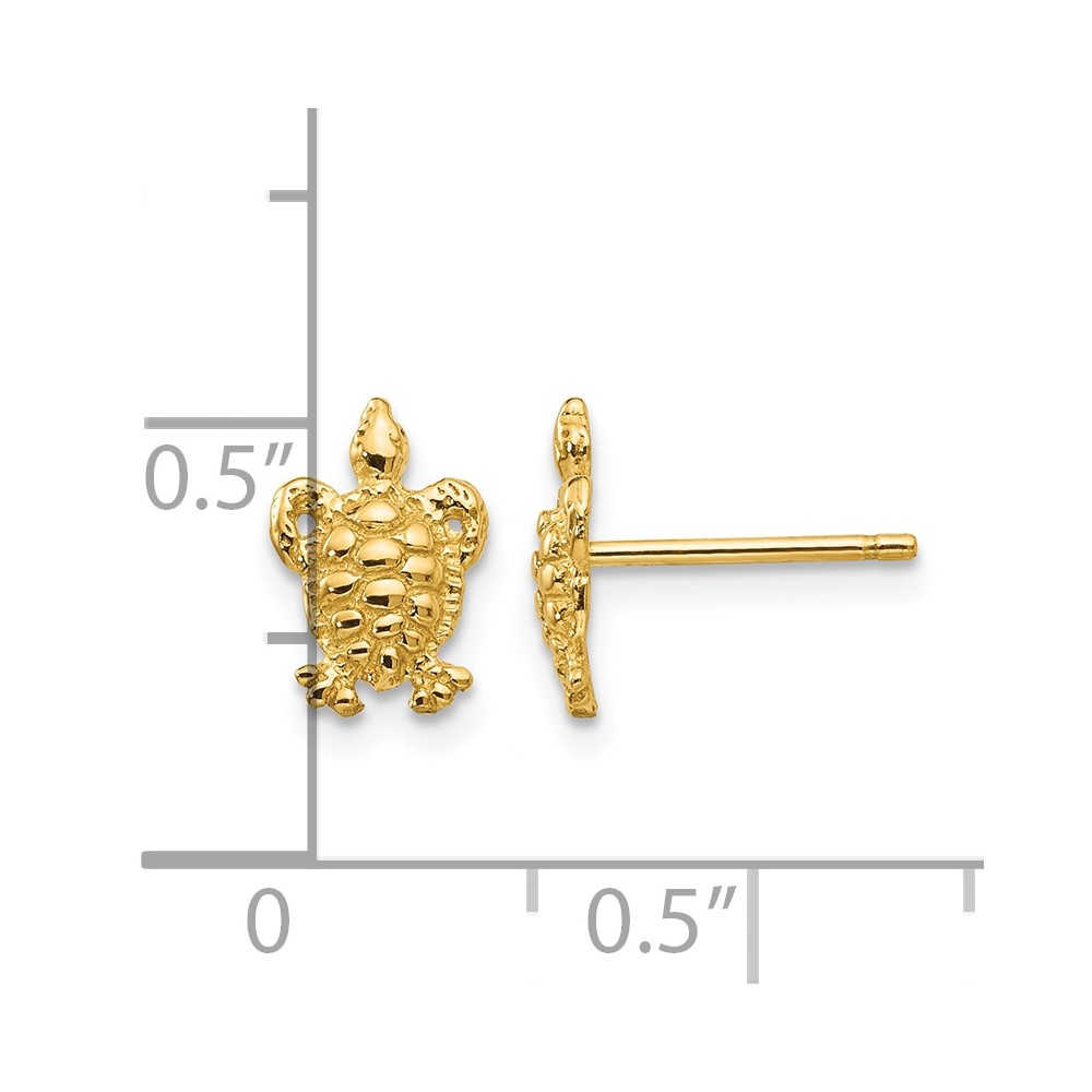 10K Mini Turtle Post Earrings (10K4438)
