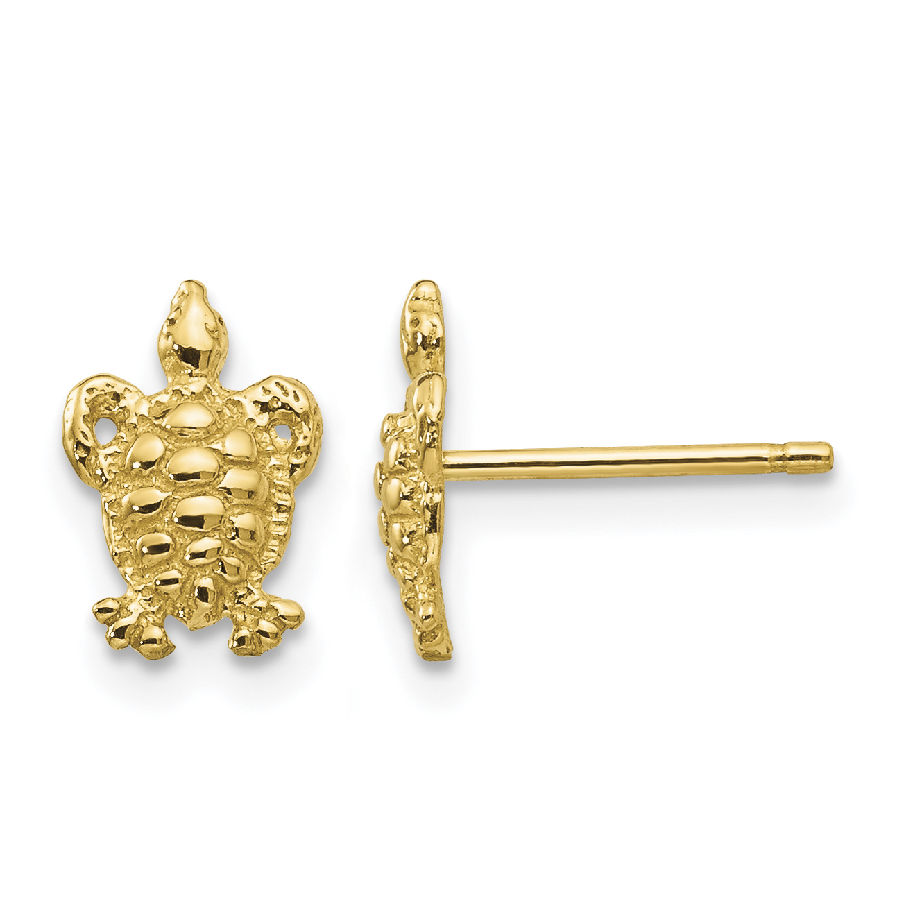 10K Mini Turtle Post Earrings (10K4438)