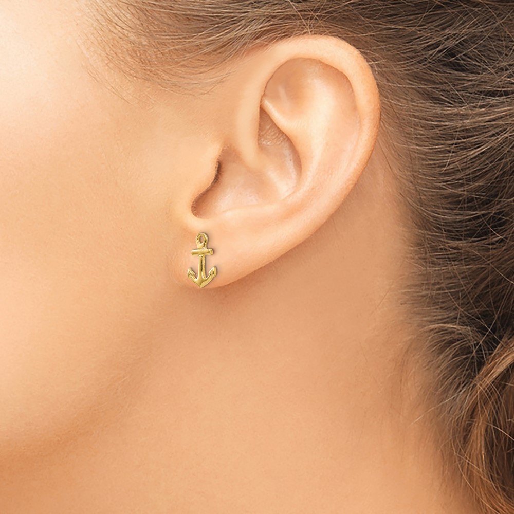 10K Anchor Post Earrings (10K4502)