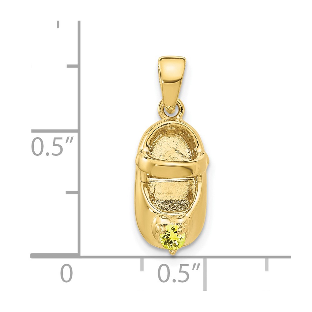 10k 3-D November/Synthetic Stone Engraveable Baby Shoe Charm (10K4652NOV)