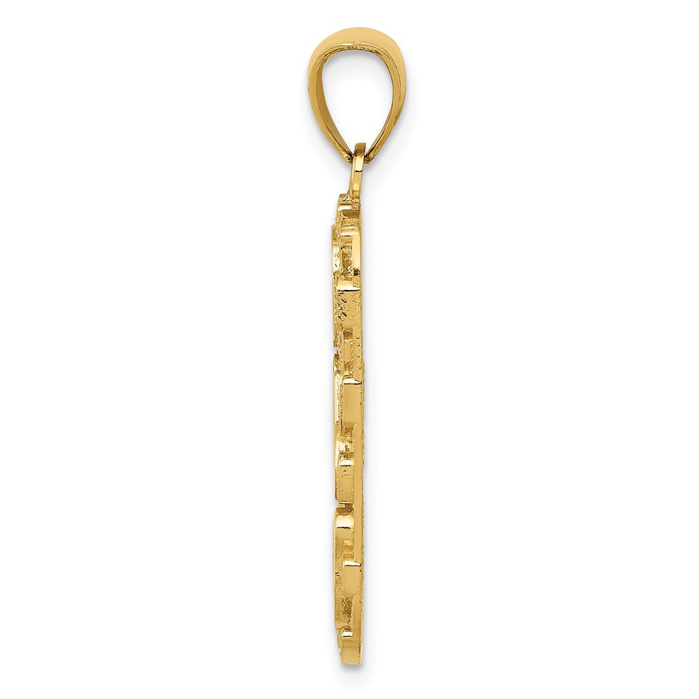 10K DAD Gold Nugget Dog Tag Pendant (10K4733)