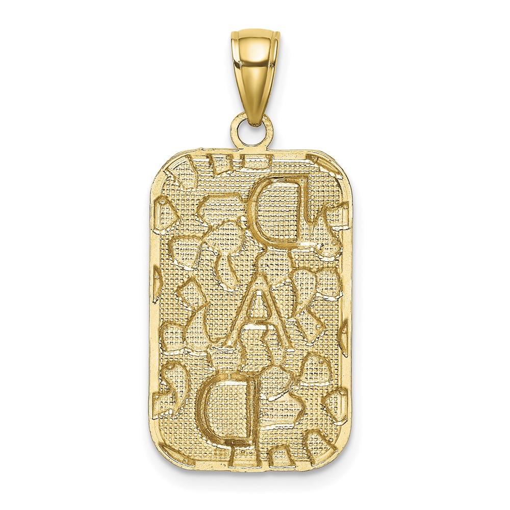 10K DAD Gold Nugget Dog Tag Pendant (10K4733)