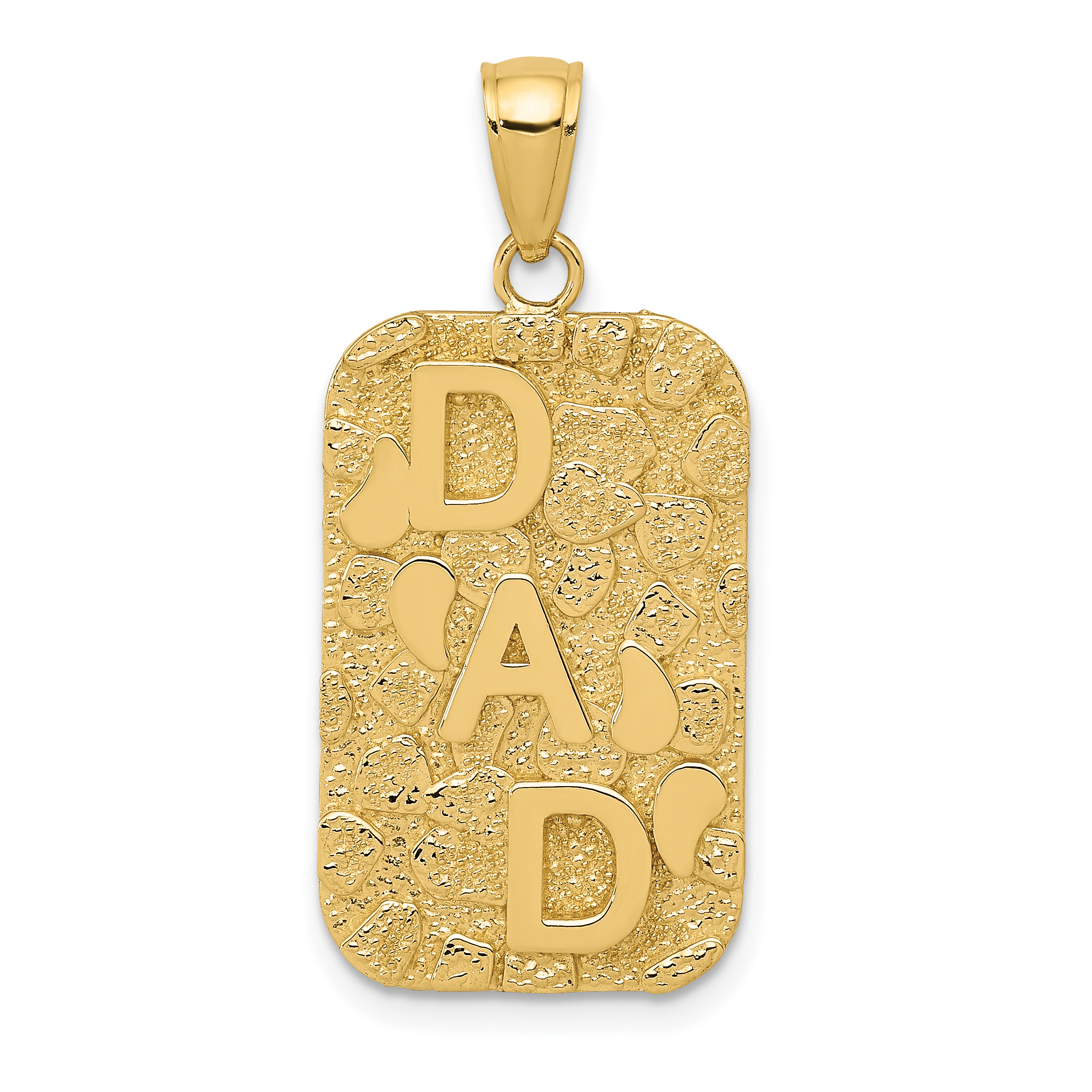 10K DAD Gold Nugget Dog Tag Pendant (10K4733)