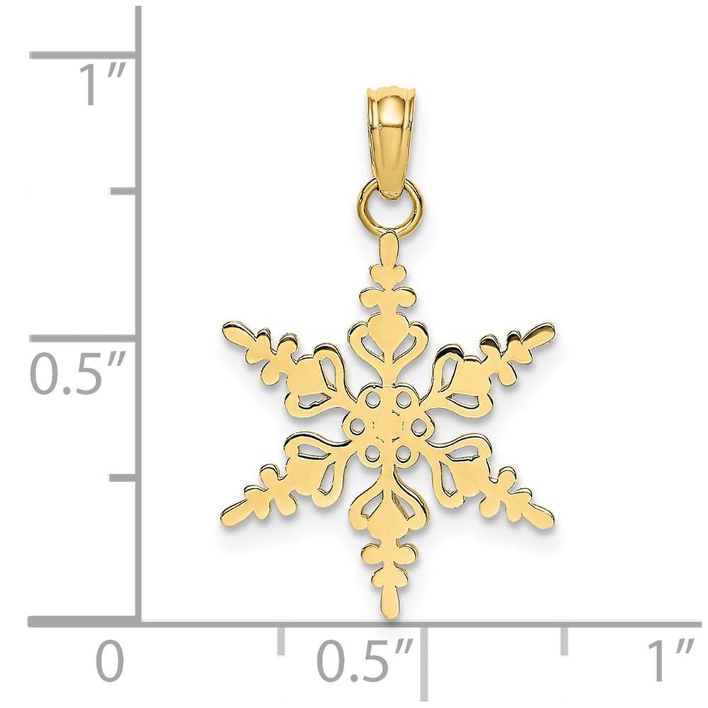 10k Polished Snowflake Charm (10K4743)