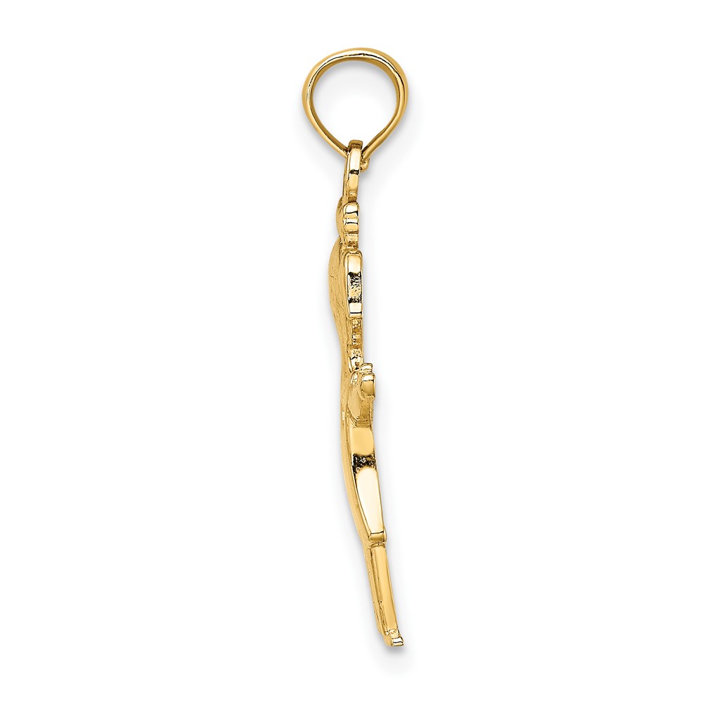 10k Solid Polished Girl with Pig-Tails Charm (10K4747)
