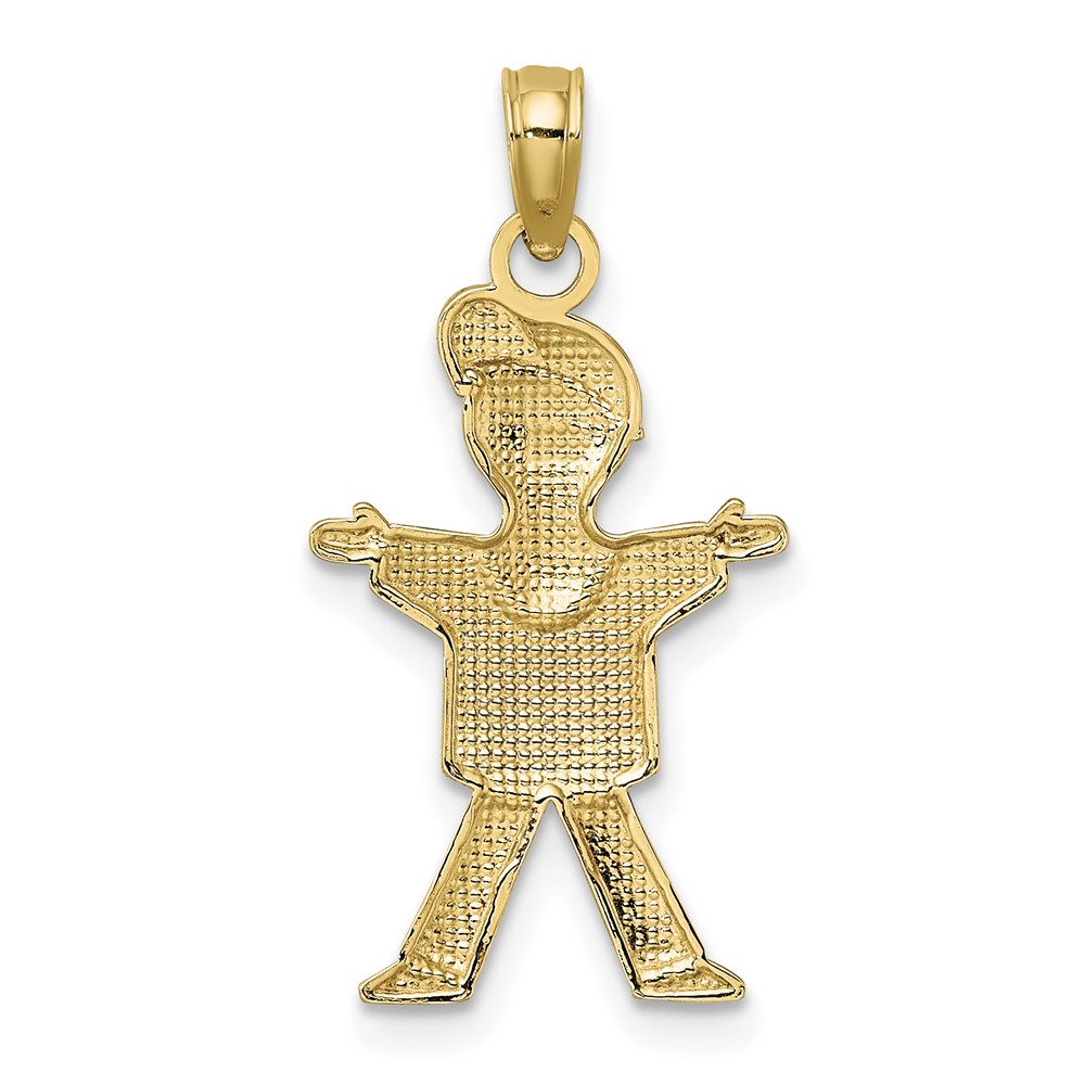 10k Polished Full Body Boy Charm (10K4759)
