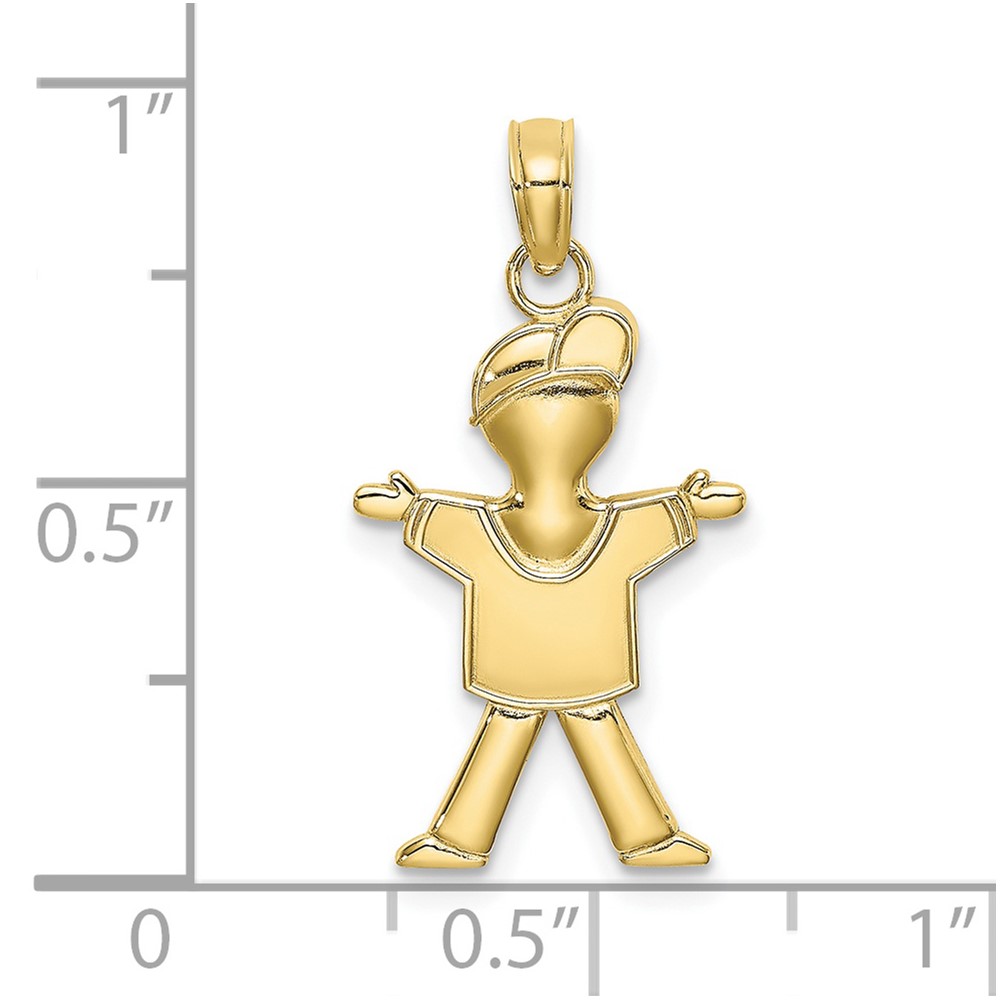10k Polished Full Body Boy Charm (10K4759)
