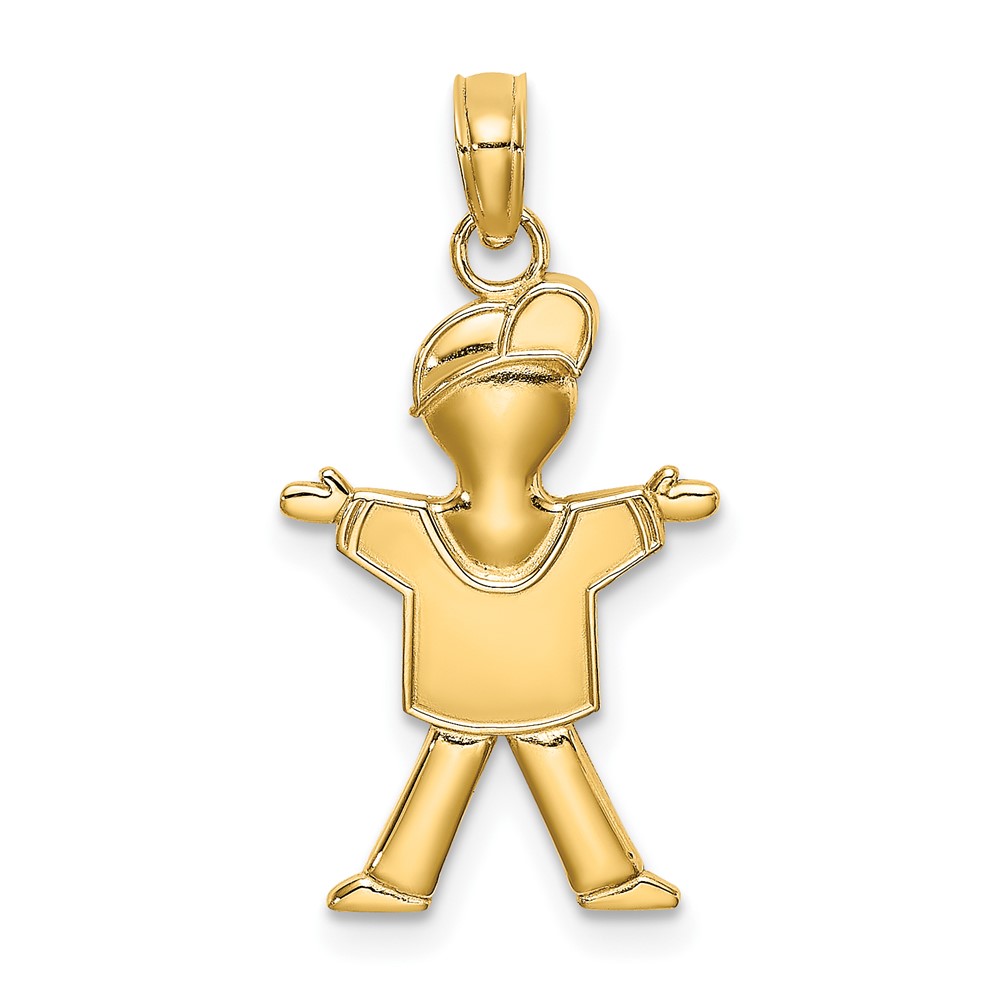 10k Polished Full Body Boy Charm (10K4759)