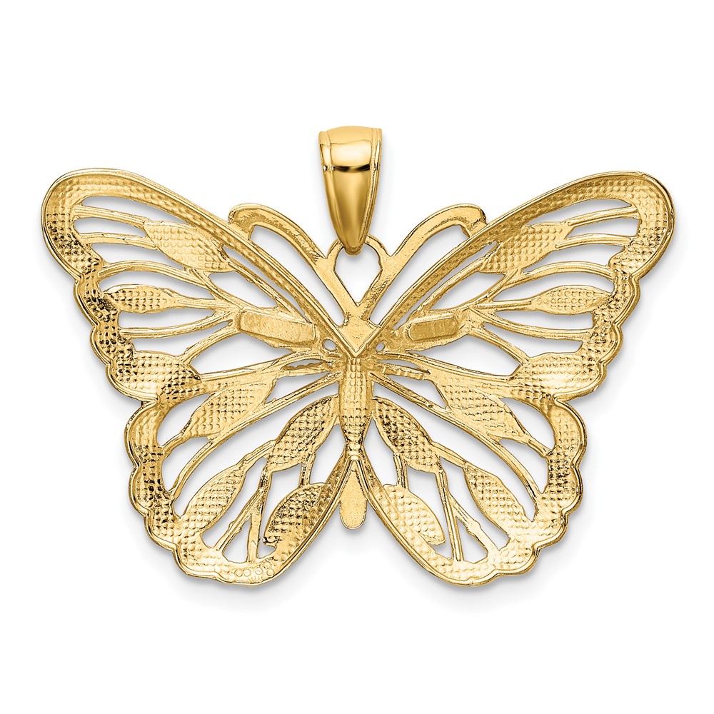 10K W/Rhodium Butterfly Pendant (10K4834)