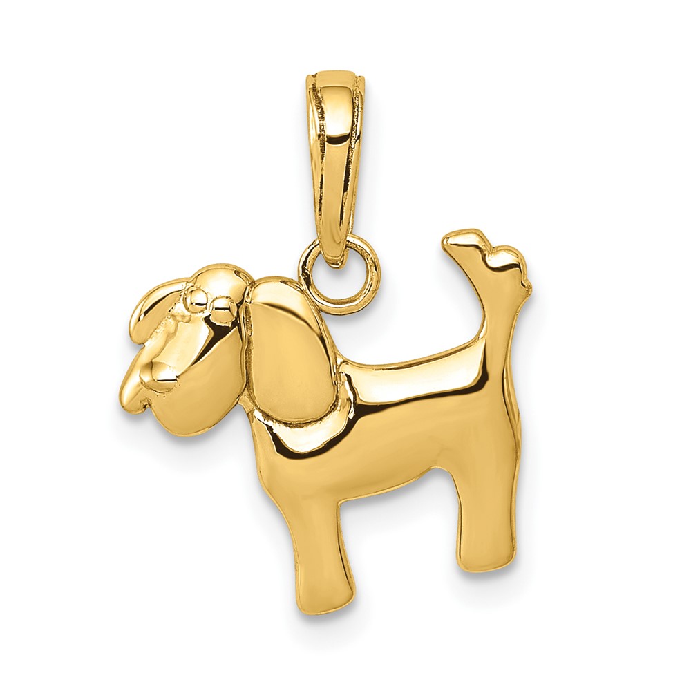 10k Polished Dog Charm (10K4856)