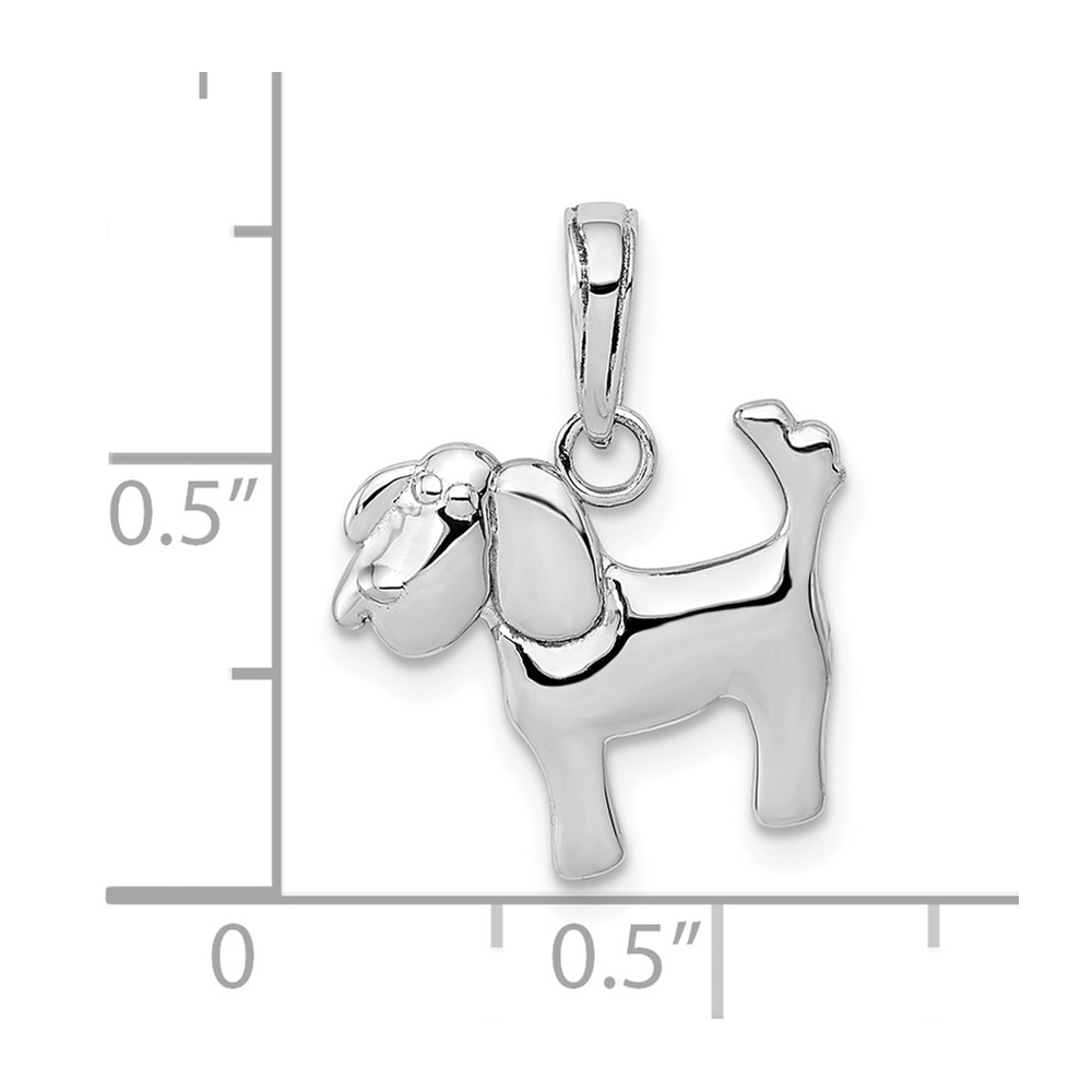 10k White Gold Polished Dog Charm (10K4856W)