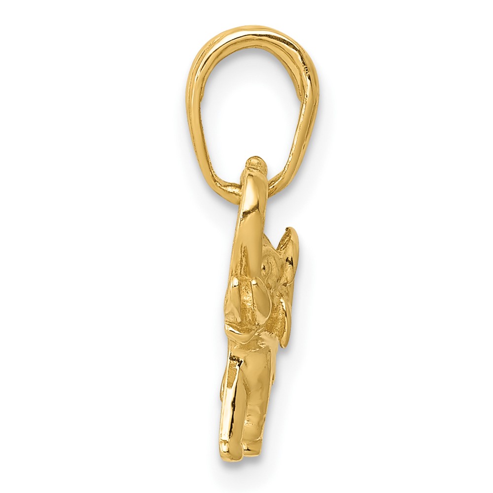 10k Polished Elephant Charm (10K4863)