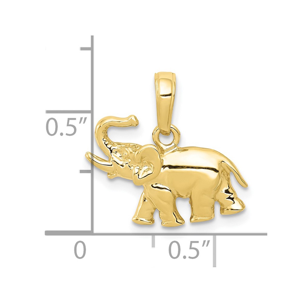10k Polished Elephant Charm (10K4863)