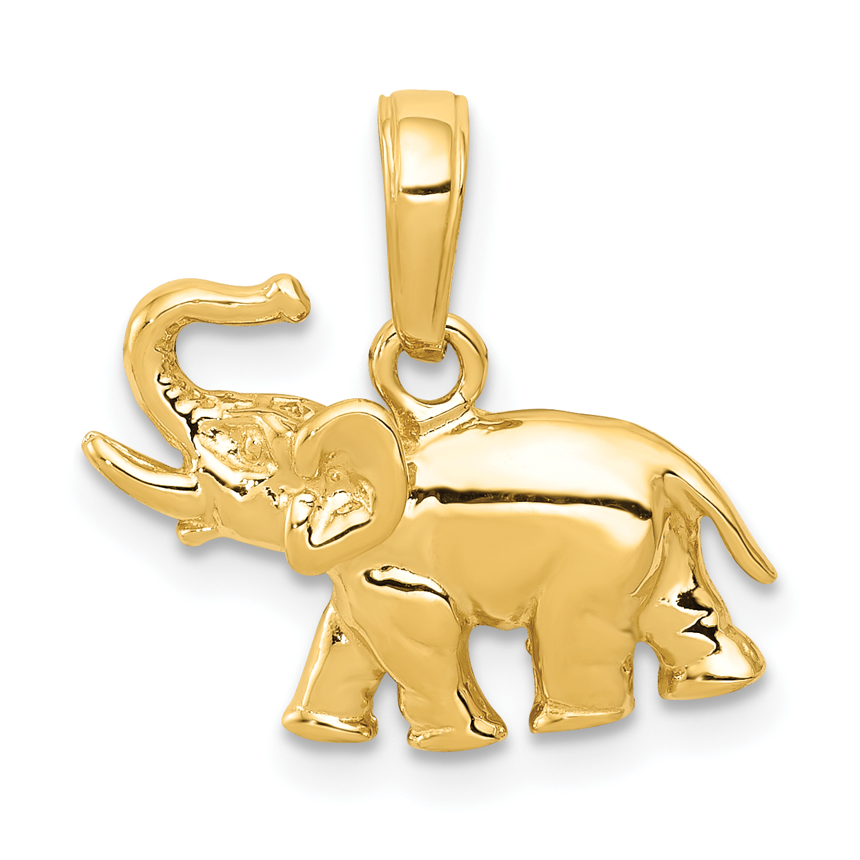 10k Polished Elephant Charm (10K4863)