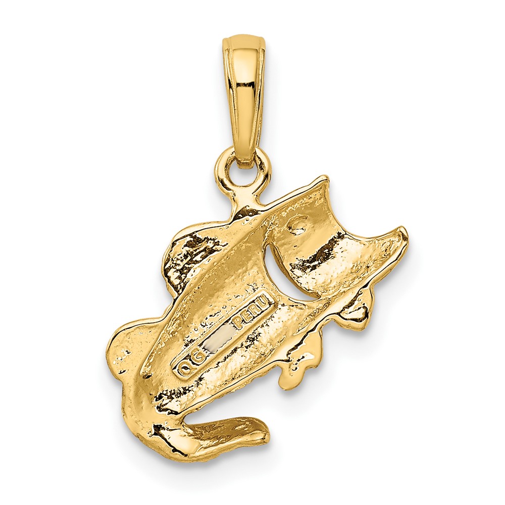 10k Large Mouth Bass Fish Small Charm (10K4869)
