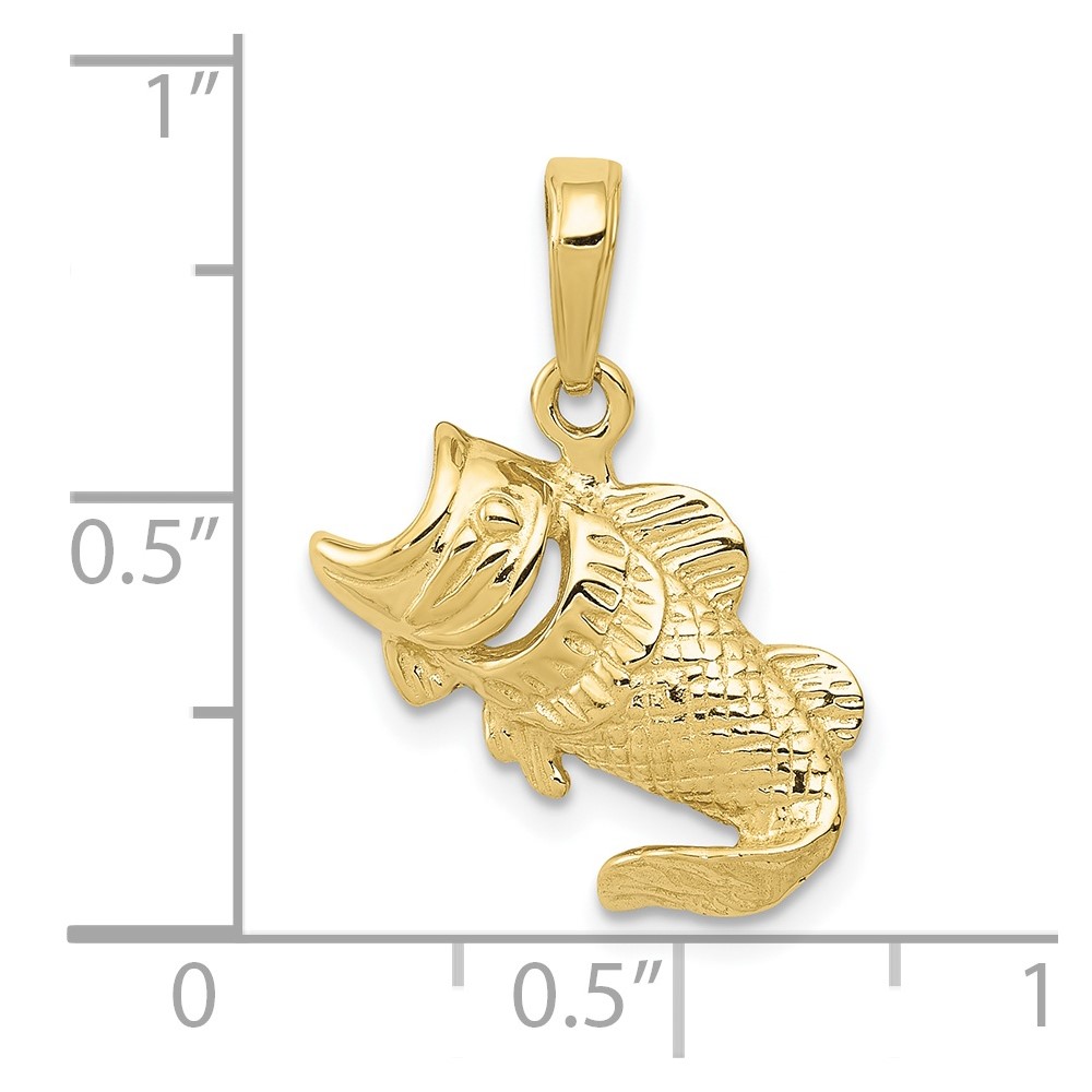 10k Large Mouth Bass Fish Small Charm (10K4869)