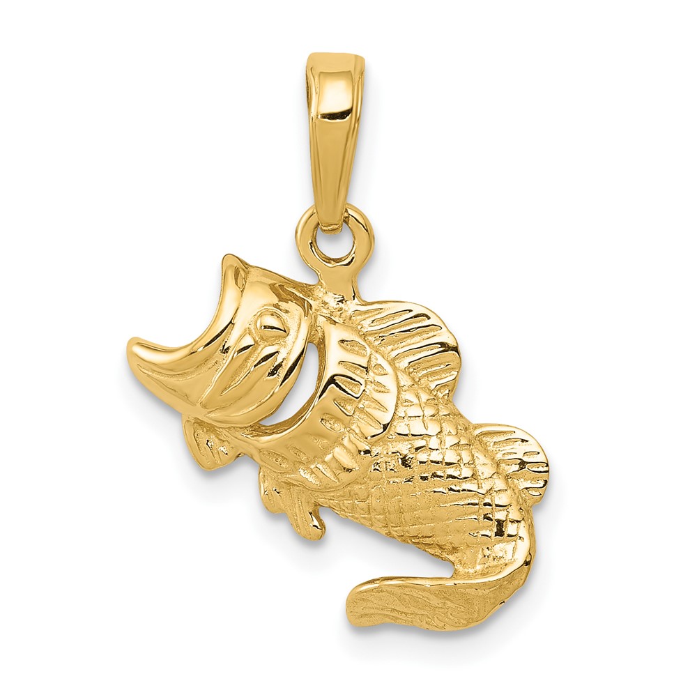 10k Large Mouth Bass Fish Small Charm (10K4869)
