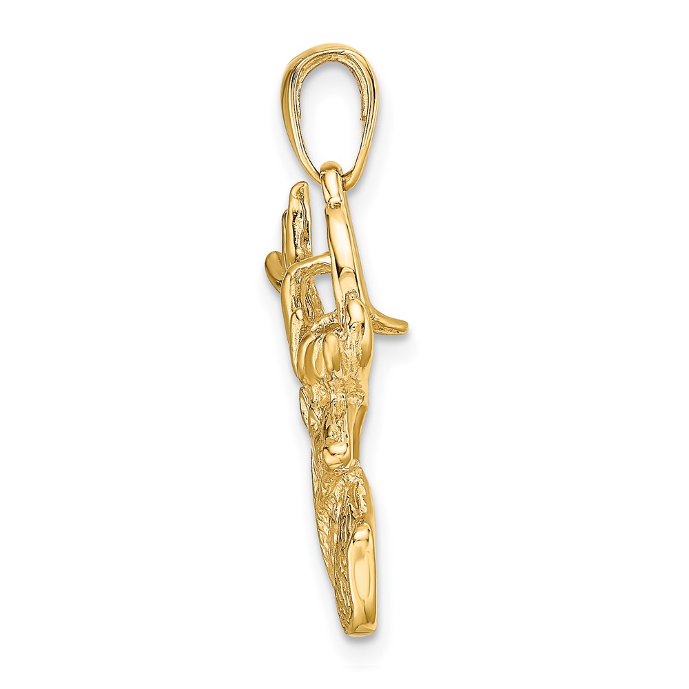 10K Polished Deer Head Charm (10K4870)