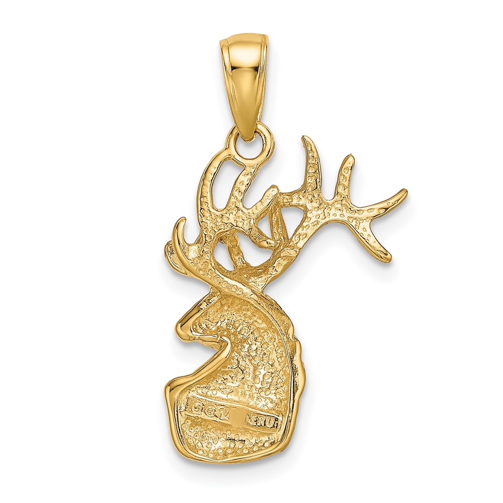 10K Polished Deer Head Charm (10K4870)