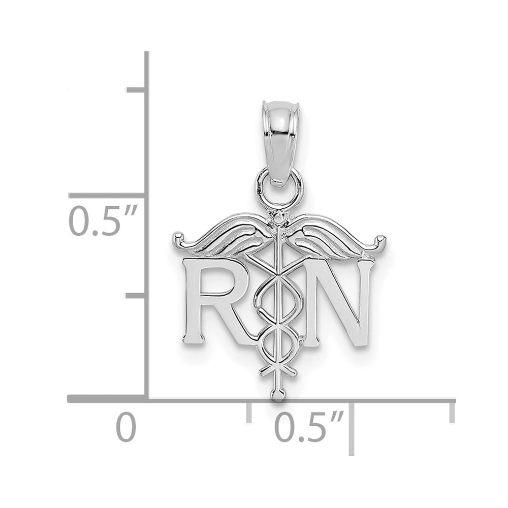 10K White Gold Registered Nurse Pendant (10K4930W)