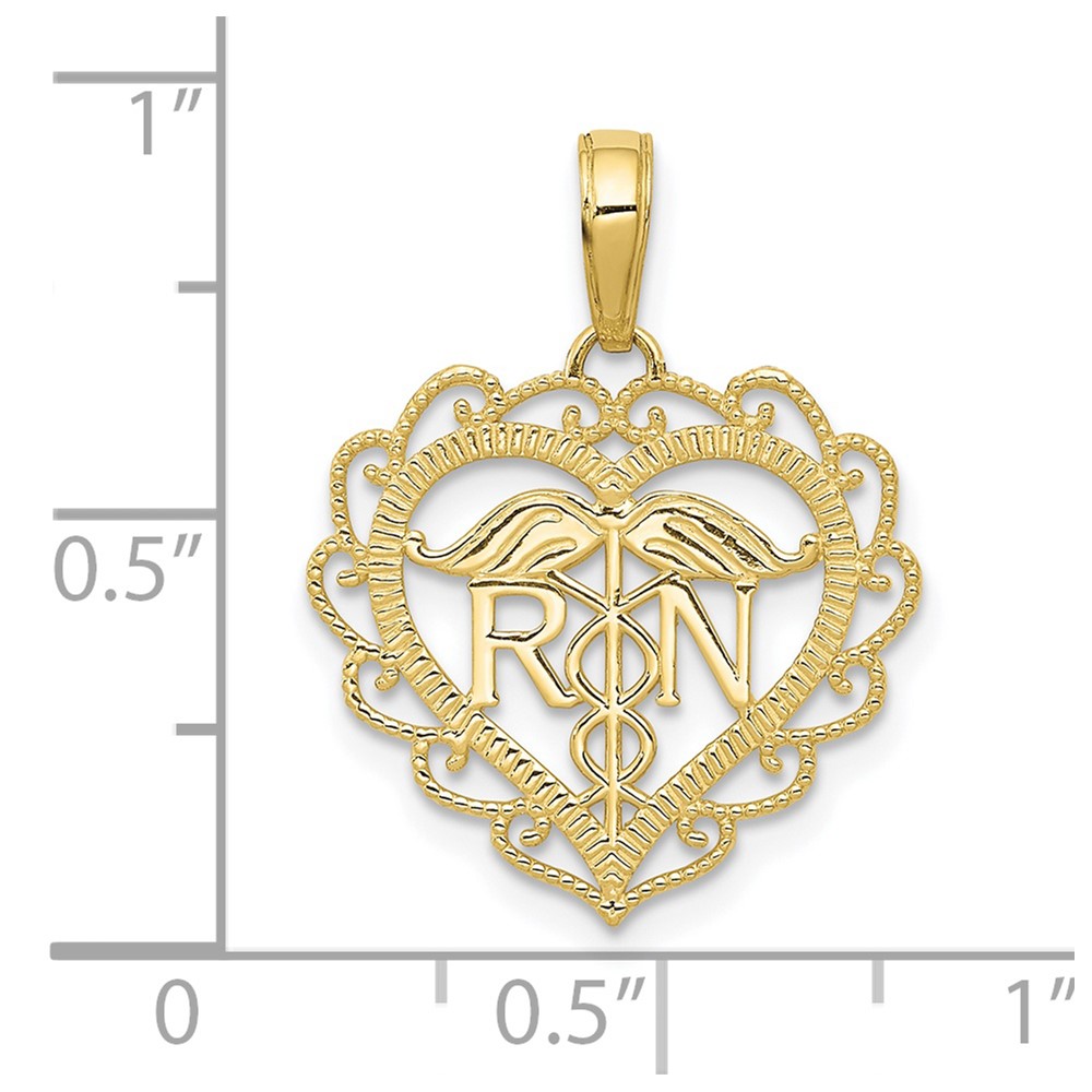 10k Registered Nurse Heart Pendant (10K4932)