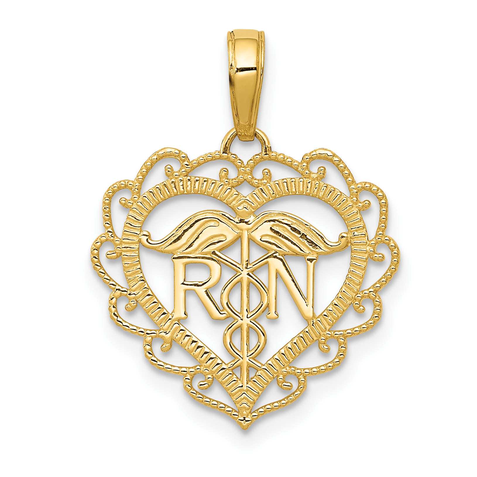 10k Registered Nurse Heart Pendant (10K4932)