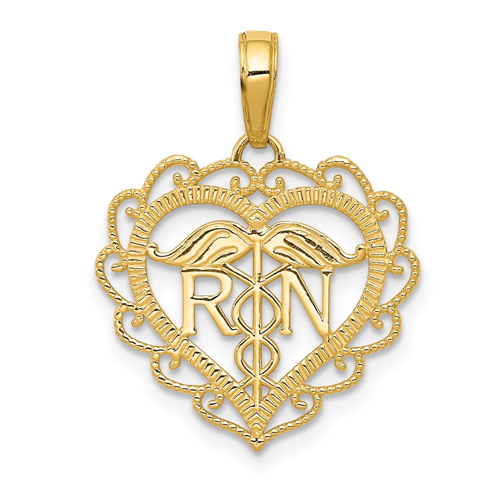 10k Registered Nurse Heart Pendant (10K4932)
