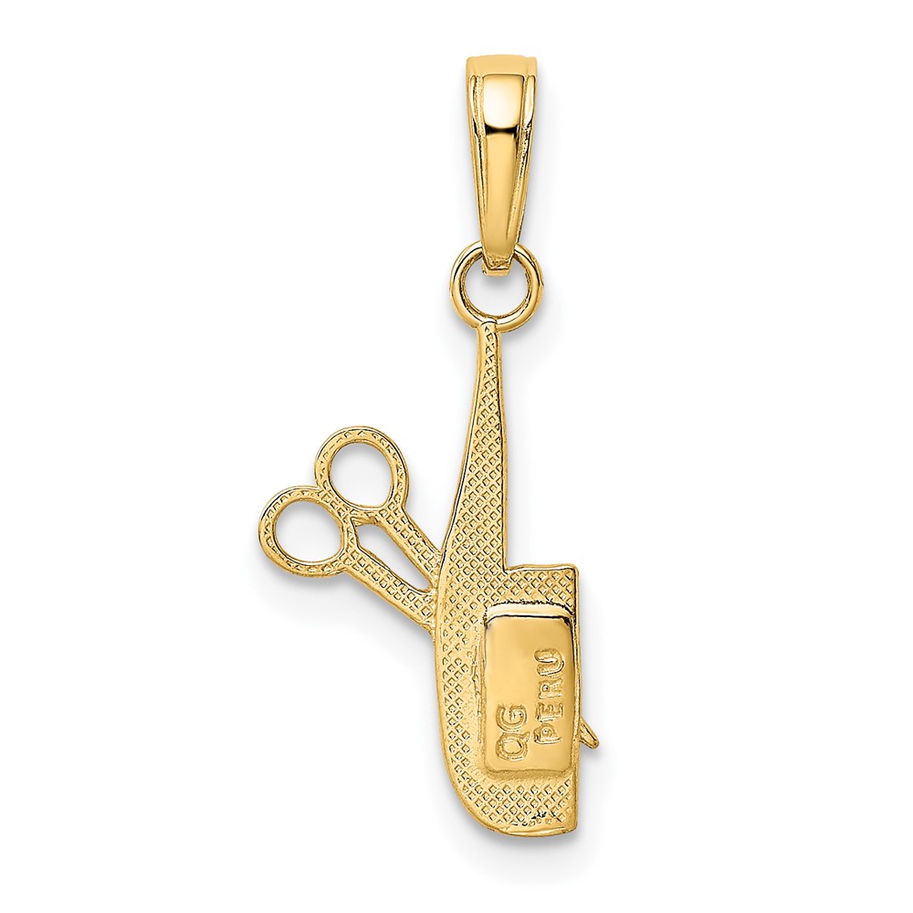 10K Comb and Scissors Charm (10K4940)