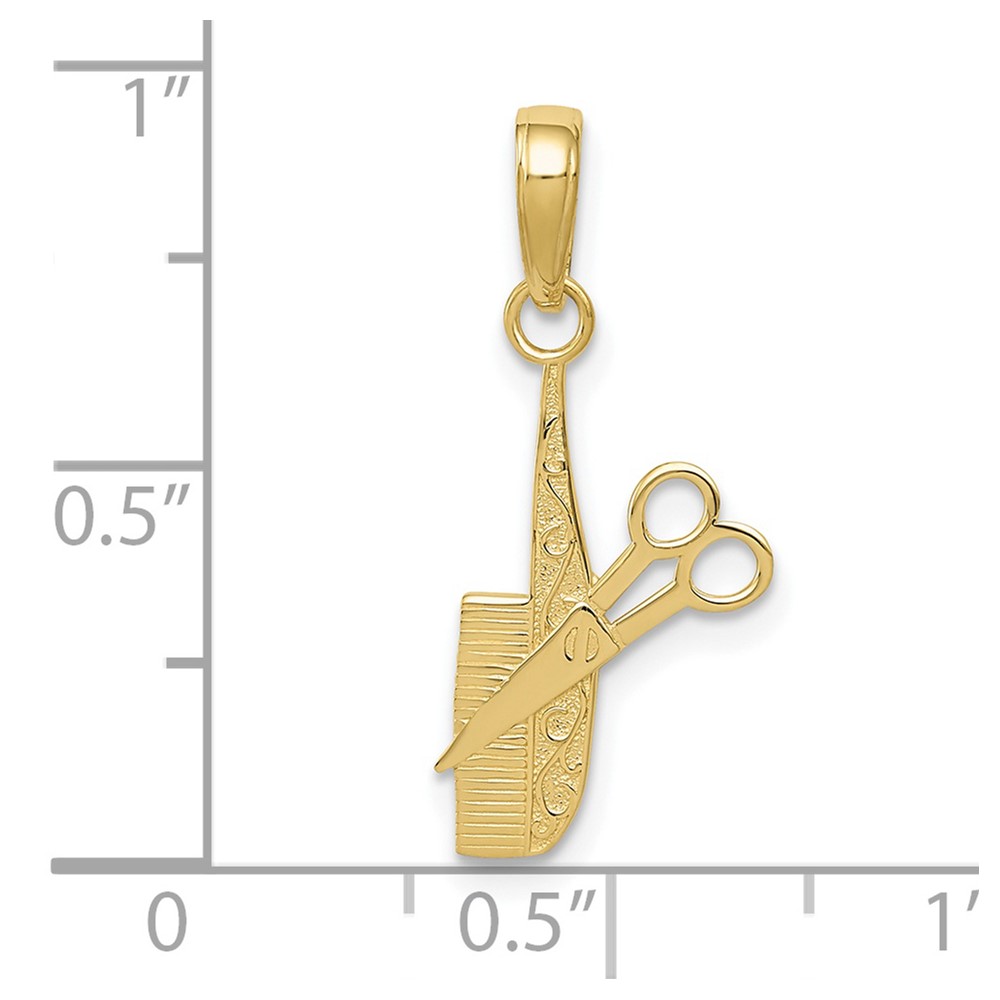 10K Comb and Scissors Charm (10K4940)