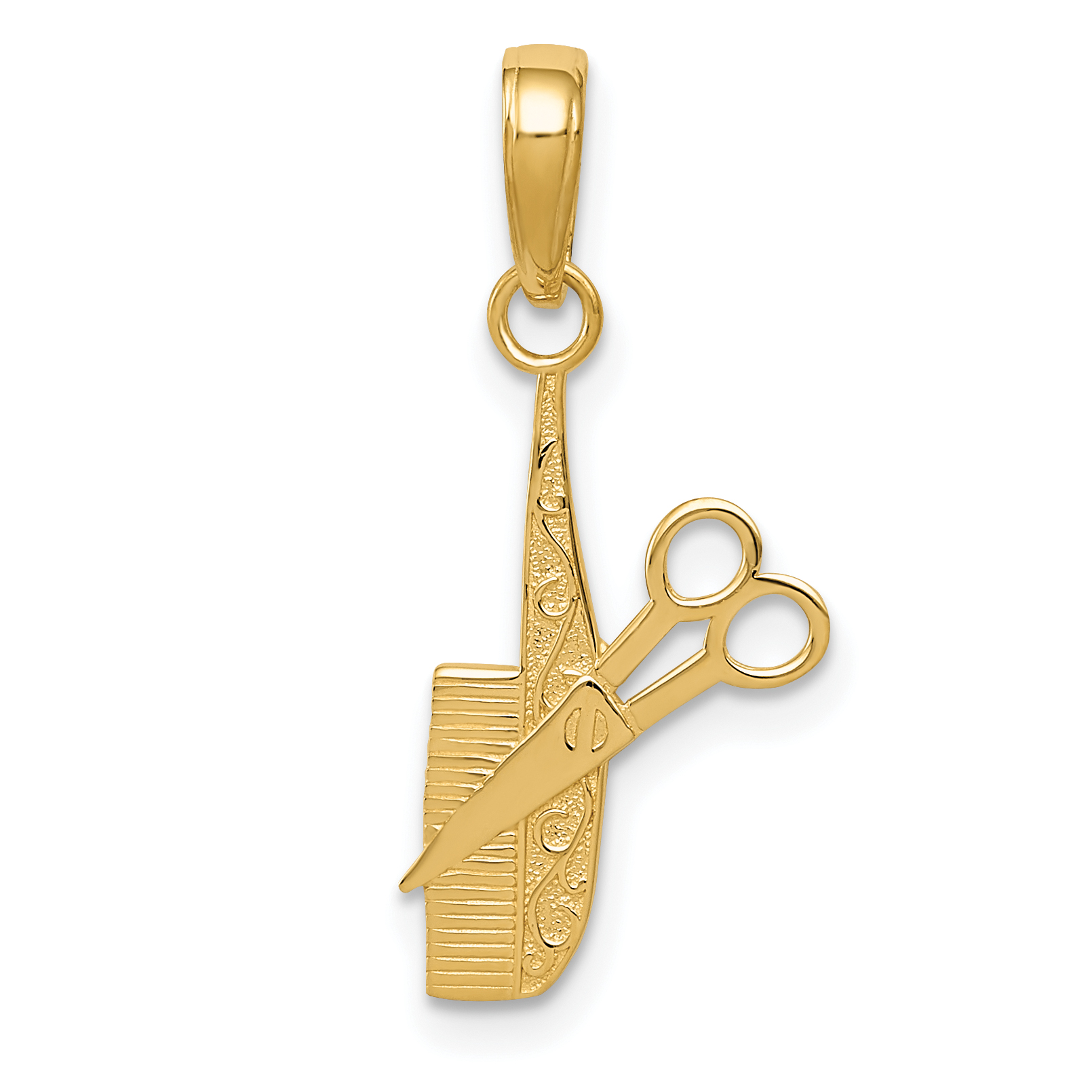 10K Comb and Scissors Charm (10K4940)