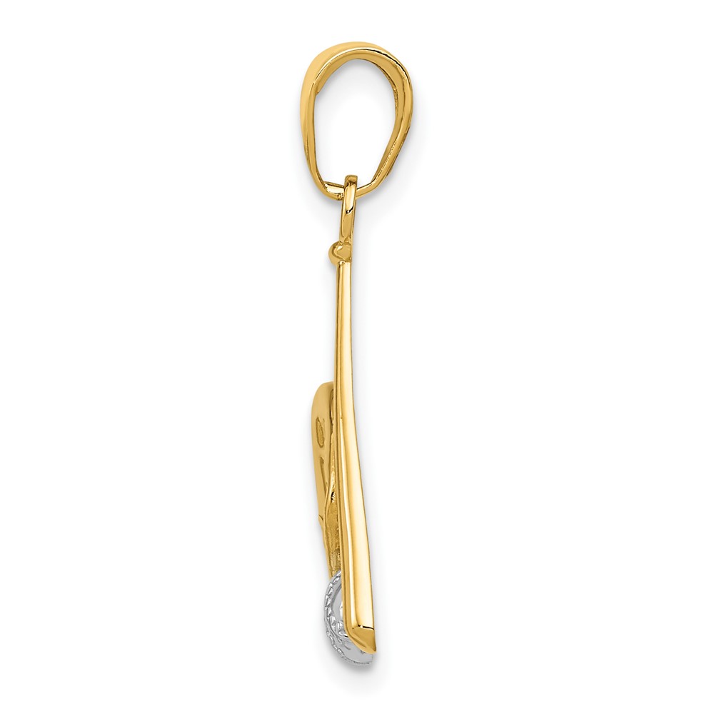 10K W/Rhodium Baseball, Bat, and Glove Pendant (10K4947)